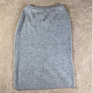 DIVIDENDS Women's Grey Knit Pencil Skirt Lambswool Angora Rabbit Hair Blend Soft